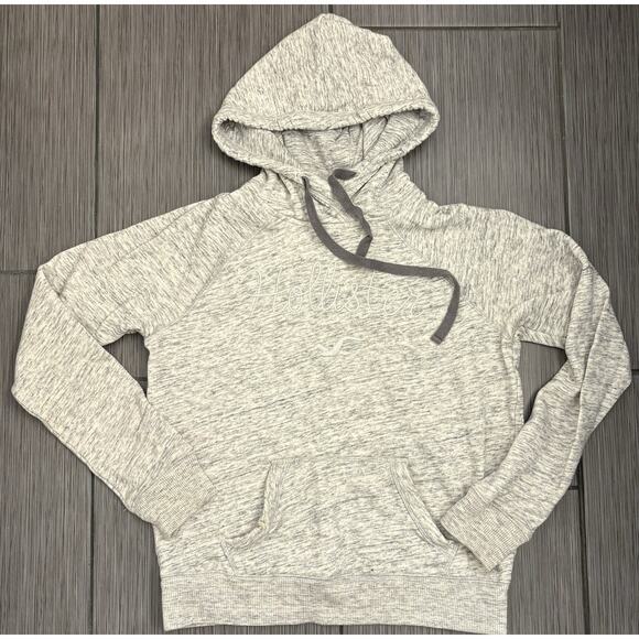 Hollister Tops - Hollister Women's Heathered Gray Pullover Hoodie Size Medium Embroidered